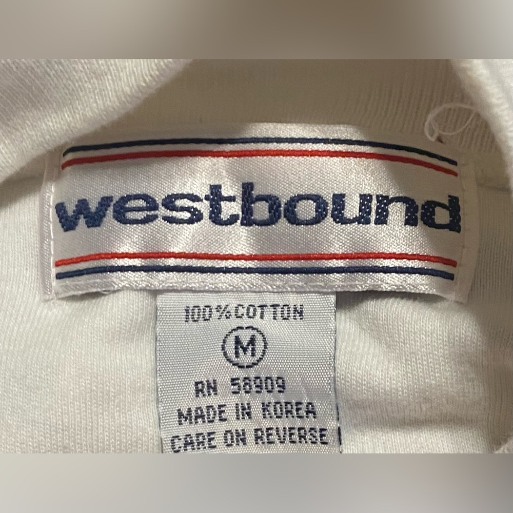 Vintage 90s Westbound Sport Christmas Santa Knit Mock Neck Long Sleeve Tee Sz M - Picture 2 of 4
